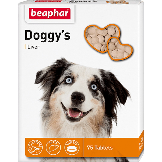 Beaphar Кормовая добавка Doggy’s + Liver со вкусом печени для собак 180 таблеток