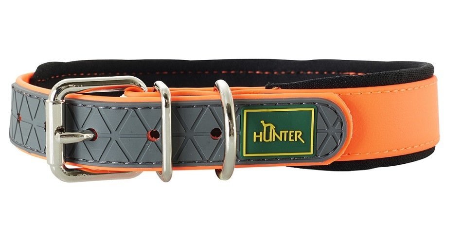 Hunter ошейник для собак Convenience Comfort 40 (27-35 см)/2 см биотановый мягкая горловина оранжевый неон	