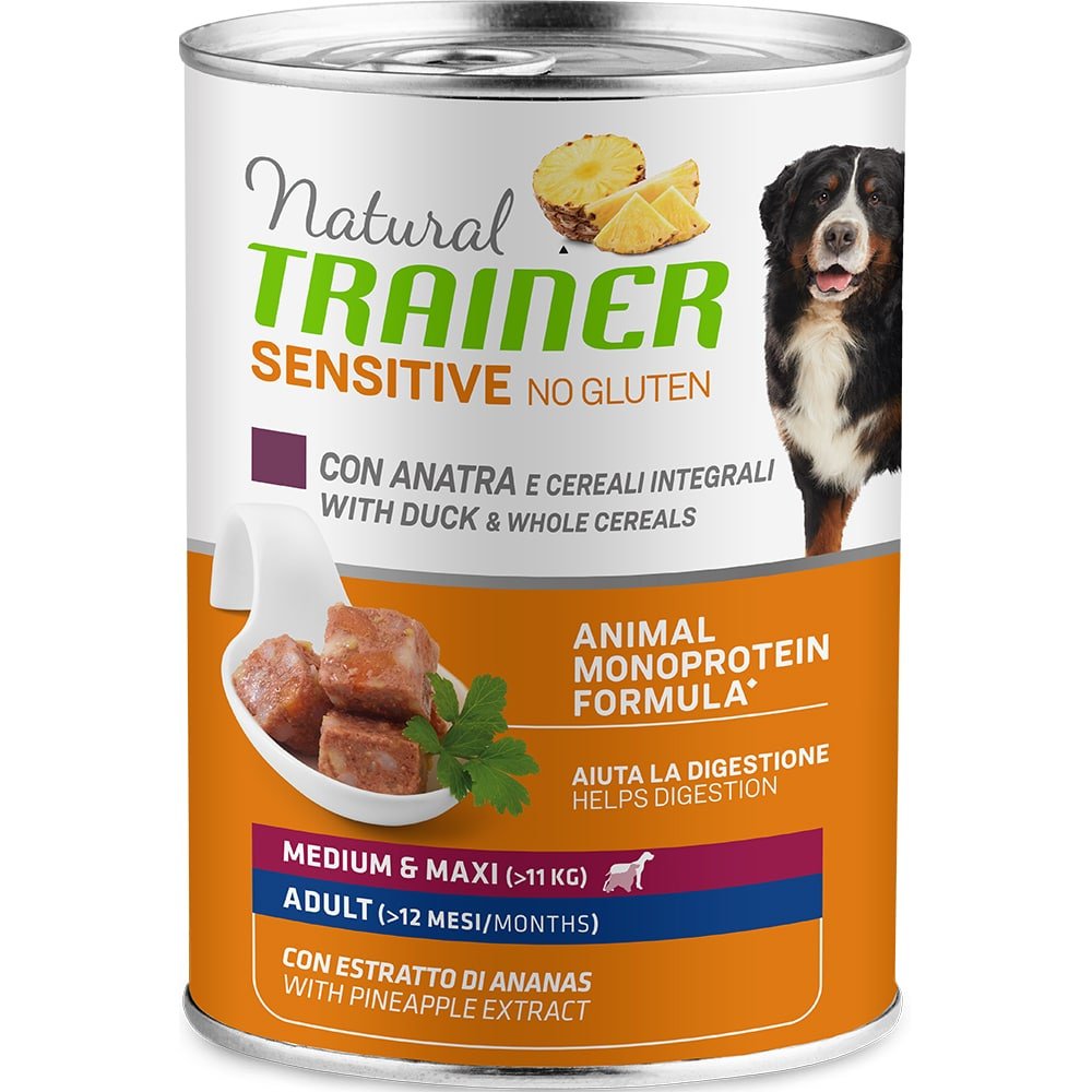 Natural Trainer Sensitive No Gluten Adult Medium&Maxi - Duck & Whole Cereals 400 гр