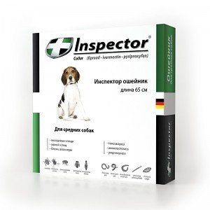 Инспектор ошейник для собак средних размеров от паразитов для собак 65 см