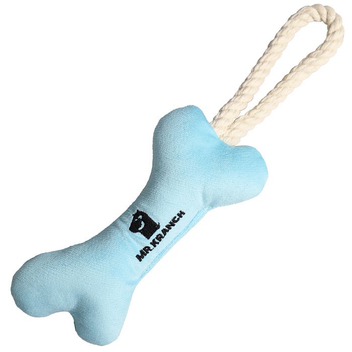 Mr.Kranch игрушка ддля собак мелких и средних пород Косточка с канатом 31х9х4см, нежно-голубая