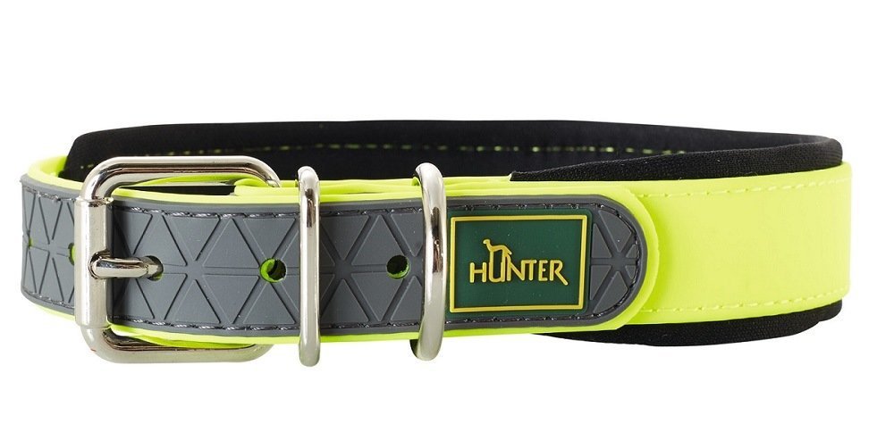 Hunter ошейник для собак Convenience Comfort 40 (27-35 см)/2 см биотановый мягкая горловина  желтый неон	