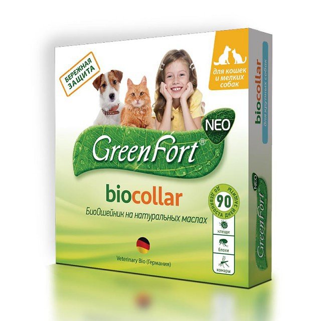 Грин Форт bio collar ошейник от паразитов для кошек и мелких собак 40 см