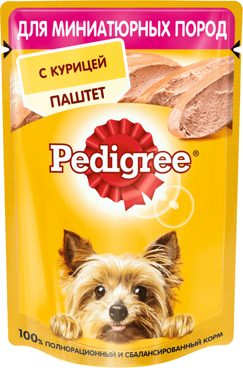 Pedigree паштет для взрослых собак мелких пород с курицей 80 гр
