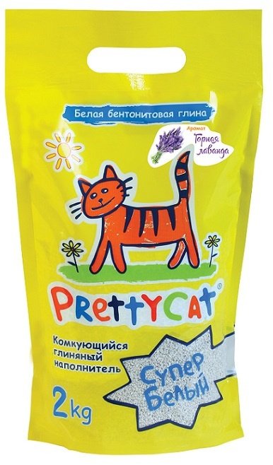 Prettycat наполнитель комкующийся для кошачьих туалетов «Супер белый» с лавандой