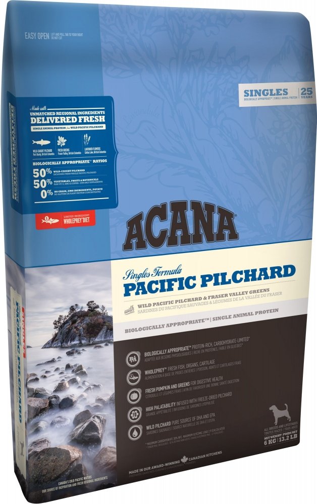 Acana Singles Pacific Pilchard с тихоокеанской сардиной и шпинатом