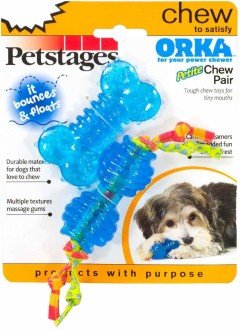 Petstages набор игрушек для собак ультра мини «Орка косточка+гантеля» 7 см