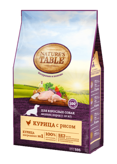 Nature’s Table для взрослых собак мелких пород курица с рисом