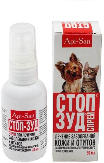 Api-San Стоп-Зуд спрей для собак и кошек 30 мл