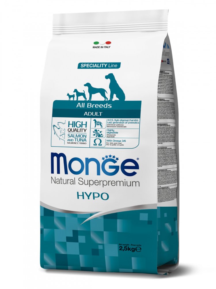 Monge Speciality Hypoallergenic гипоаллергенный корм с лососем и тунцом для взрослых собак всех пород