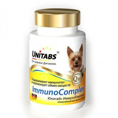 Юнитабс Immuno Complex с Q10 для собак мелких пород 100 таблеток