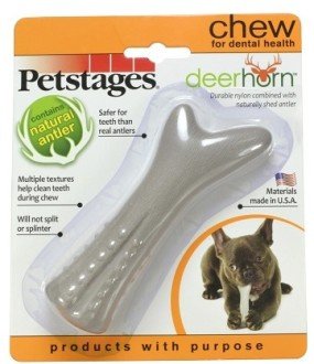 Petstages игрушка для собак Deerhorn, косточка с оленьими рогами 12 см маленькая
